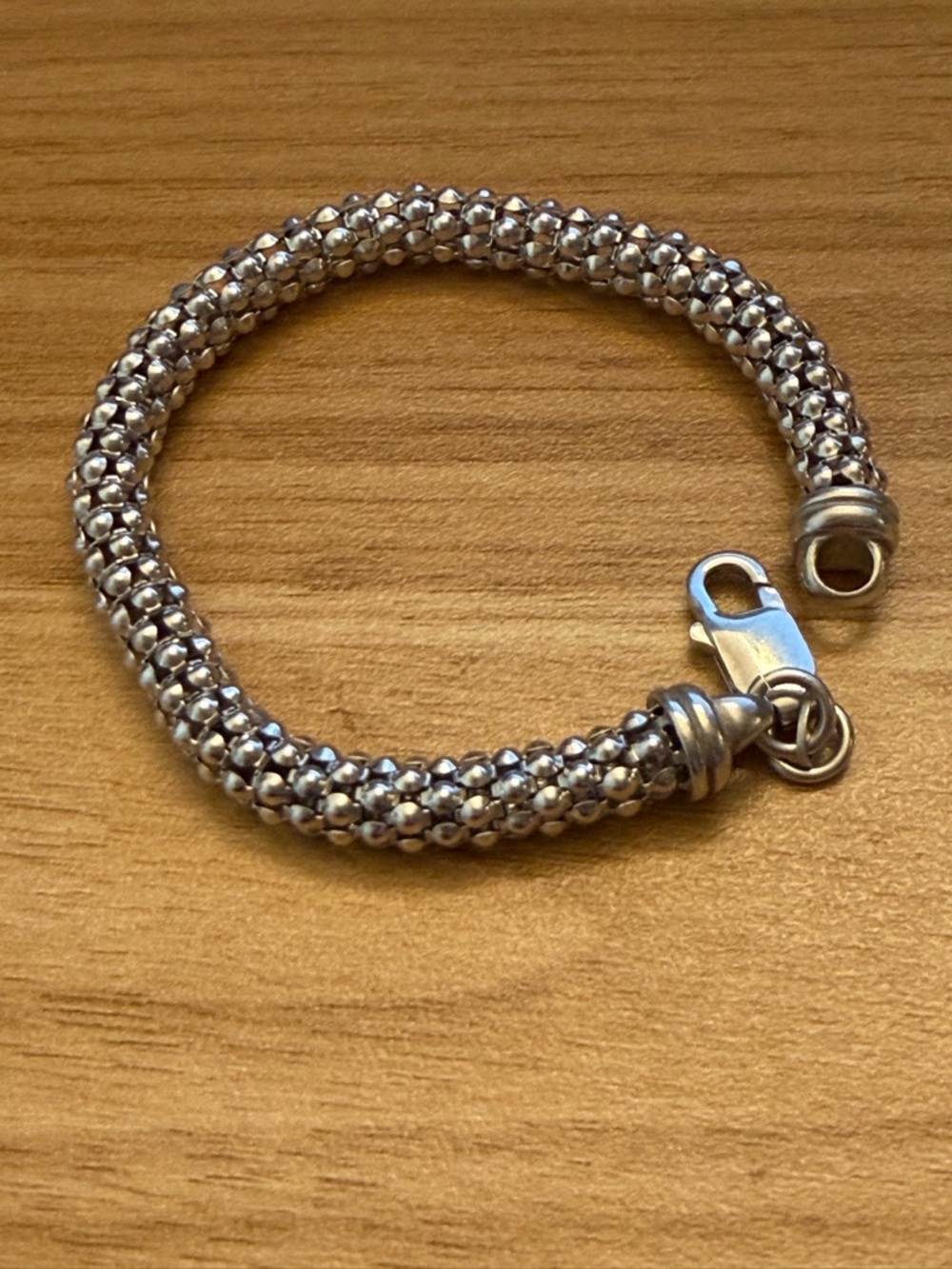 Thick Sterling Silver popcorn Bracelet